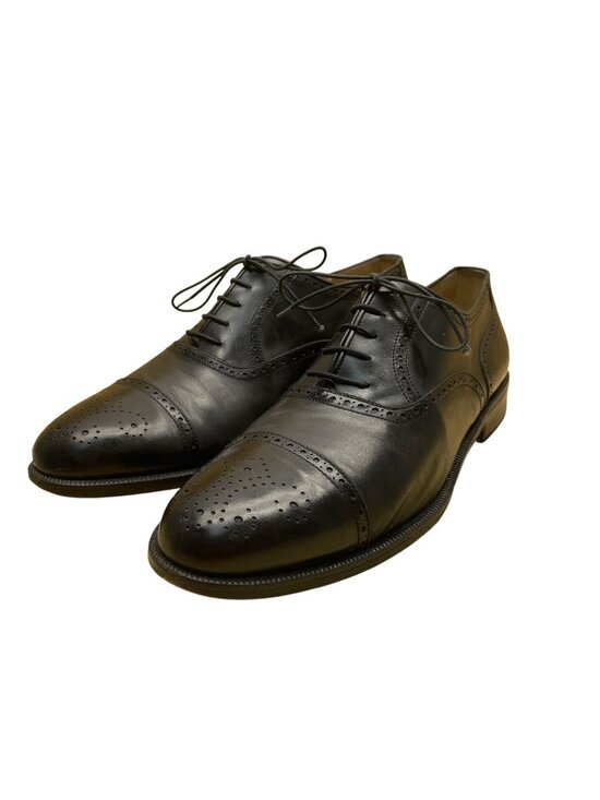 Salvatore Ferragamo Men’s Black Leather Brogue Oxford Dress Shoes Size 10.5 main image 7